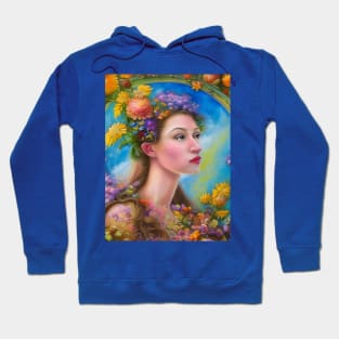 Spring Equinox Beautiful Woman Surrounded By Spring Flowers Hoodie